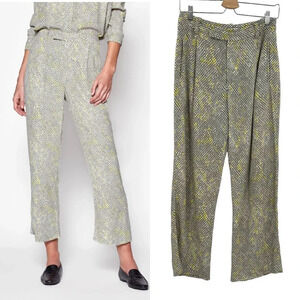 Equipment Bergen Pants In Silver Lining Multi Green Print Size 4